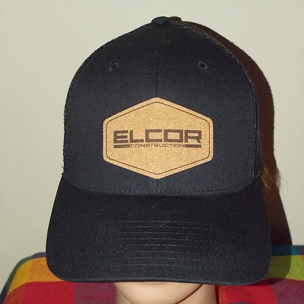 Elcor Construction Glued Logo Patch Trucker Mesh … - image 1